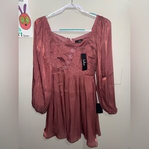 Lulu's Rose Long Sleeve Mini Dress